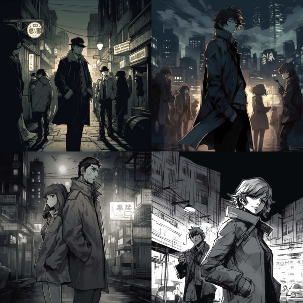 Mysterious Manga Detectives: Urban Illustrations.