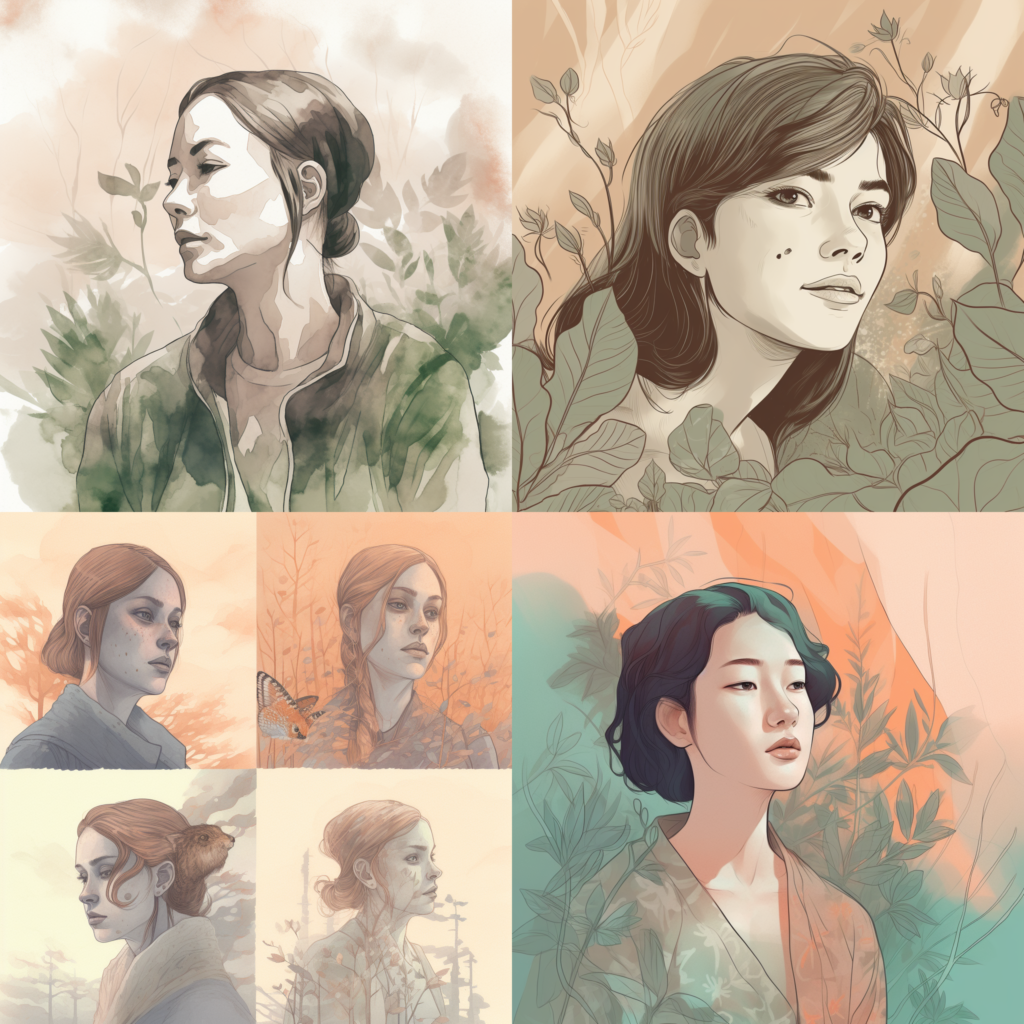 Nature-Portraiture: Serene-Illustrations.