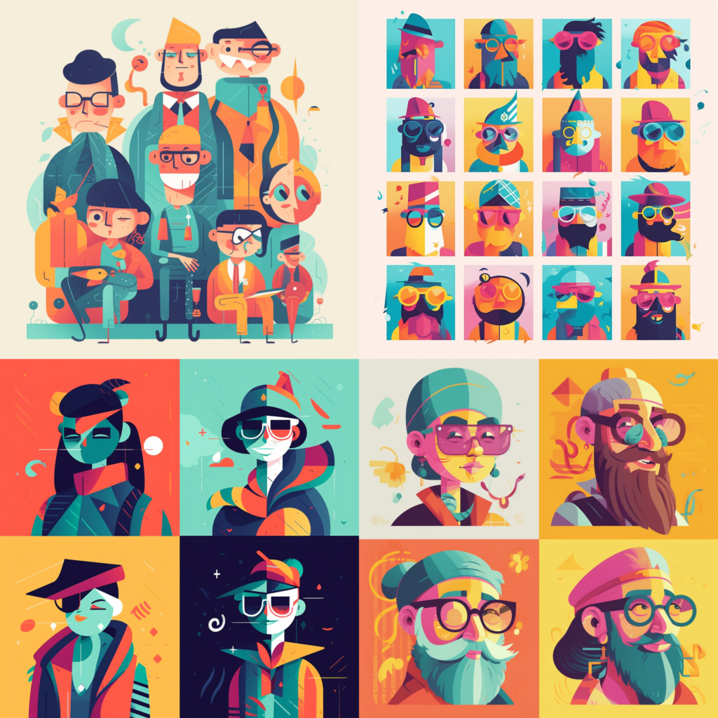 Vibrant Characters in Flat Art.