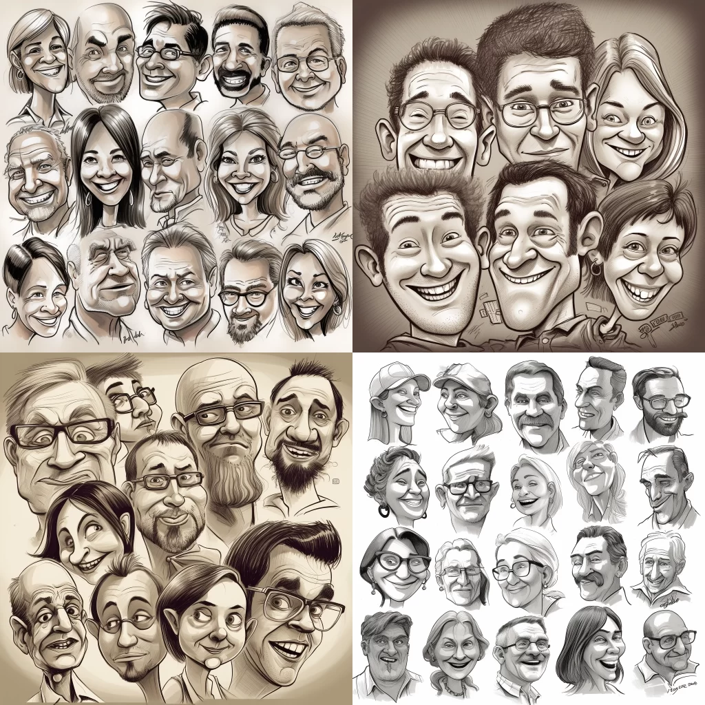 Humorous People Caricatures – Simple.